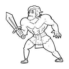 cartoon fantasy hero man