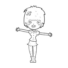 cartoon happy vampire girl