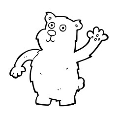 cartoon waving bear
