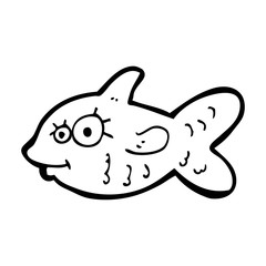 cartoon happy goldfish