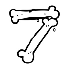 cartoon halloween bone number