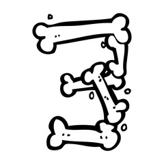 cartoon halloween bone number