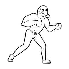 cartoon retro boxer man