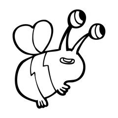 cartoon happy bee