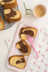 Slice of marble cake