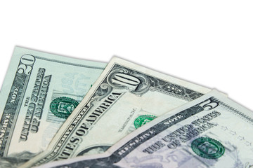 American bank notes isolated on the white background