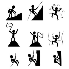 Hiking and climbing icon. vector