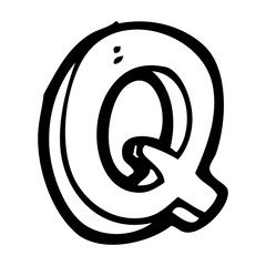 cartoon letter Q