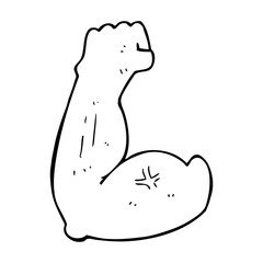 flexing bicep cartoon