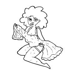 cartoon woman changing