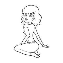 cartoon pretty woman