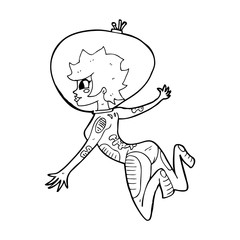 cartoon space woman