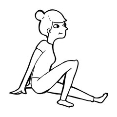 cartoon woman sitting