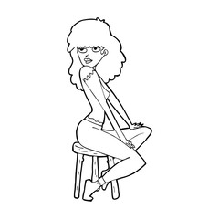 cartoon woman striking pose