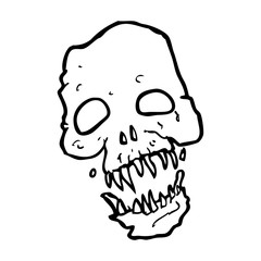 cartoon scary skull