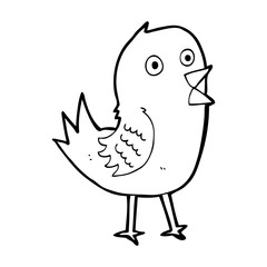 cartoon tweeting bird