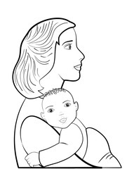 the illustration dedicated to the mother and child.