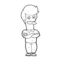 cartoon mustache muscle man