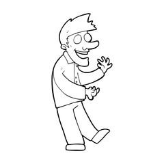cartoon excited man