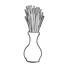 cartoon reeds in vase