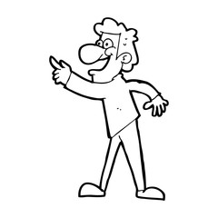 cartoon man pointing and laughing