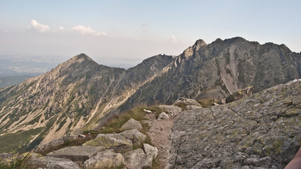 panorama from Orla Perc hiking trail in Tatry mountains