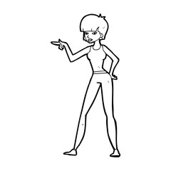 cartoon woman pointing