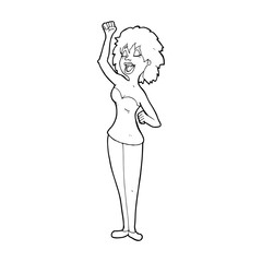 cartoon dancing woman