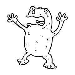 cartoon frightened frog
