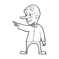 Obraz premium cartoon old man pointing