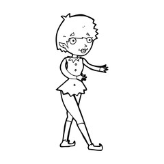 cartoon christmas elf woman
