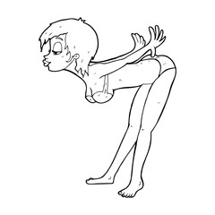 cartoon pin up girl in bikini