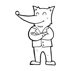 cartoon wolf in shirt