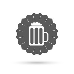 Glass of beer sign icon. Alcohol drink symbol.