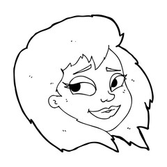 cartoon happy female face