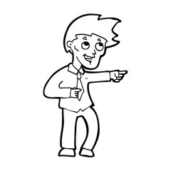 cartoon funny office man pointing