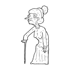 cartoon old woman