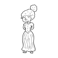 cartoon pretty victorian woman