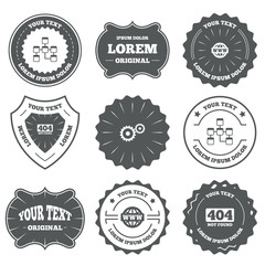 Website database icon. Internet globe and repair