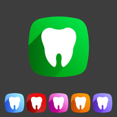 Tooth icon flat web sign symbol logo label