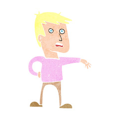 cartoon man making camp gesture