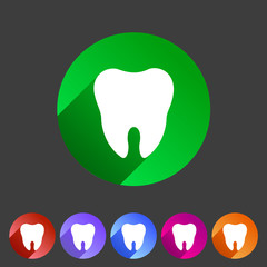 Tooth icon flat web sign symbol logo label
