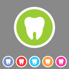 Tooth icon flat web sign symbol logo label