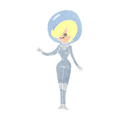 cartoon space woman