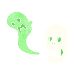 cartoon spooky skull