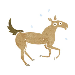 cartoon horse sweating