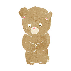 cartoon shy teddy bear