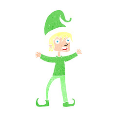 cartoon excited christmas elf