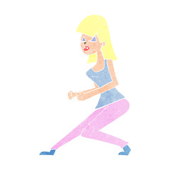 cartoon crazy dancing girl