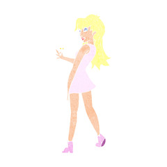 cartoon woman posing in dress